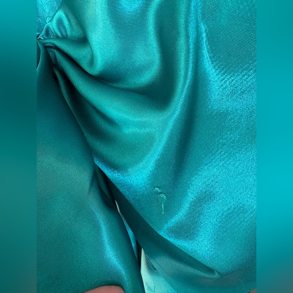 VINTAGE 80s Prom Dress Teal with Big Booty Bow - Medium OOAK HANDMADE - Picture 5 of 8